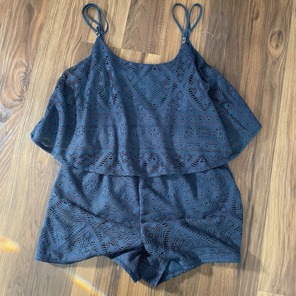 NWT Aeropostale Women’s‎ Medium Sleeveless Jumpsuit Romper Blue Boho Casual